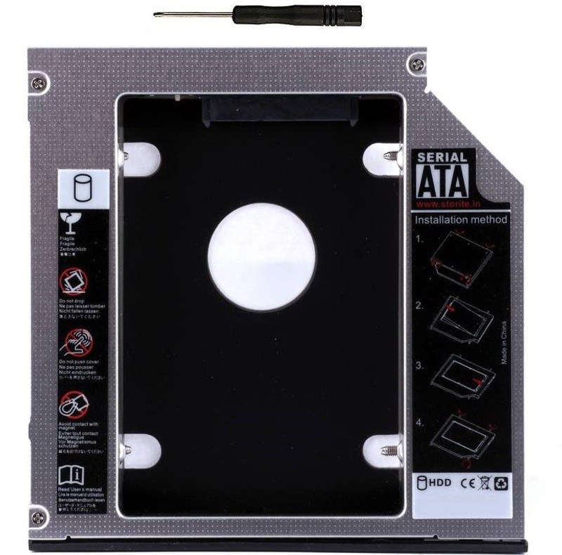 Gadget Deals 9.5mm Universal 2nd Hard Drive Bay Caddy For CD/DVD-ROM,Laptop,Macbook PRO 2.5 inch Internal Hard Drive Enclosure/HDD Caddy(For Serial ATA/ Universal 2.5