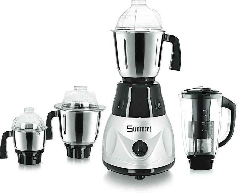 Sunmeet Metallic 750 MetallicBS4jar750W 750 W Mixer Grinder(Black, 4 Jars)