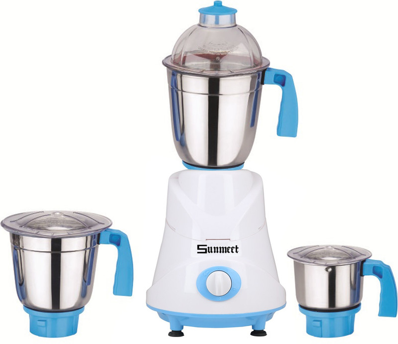 Sunmeet Speedway Robo 600 W Mixer Grinder(White, Blue, 3 Jars)