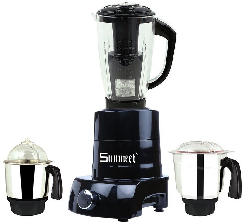 Sunmeet Prestige 750 Black3jar750W 750 W Mixer Grinder(Black, 3 Jars)