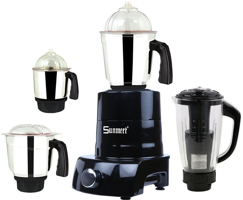 Sunmeet Prestige 600 Black4jar600W 600 W Mixer Grinder(Black, 4 Jars)