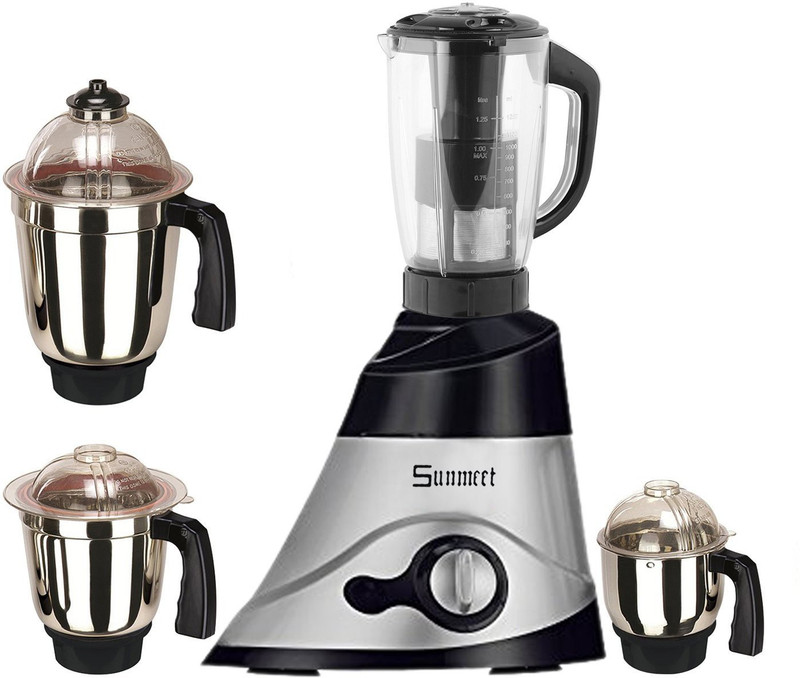 Sunmeet Leaf 1000 fMetallicBS4jar1000W 1000 W Mixer Grinder(Black, 4 Jars)
