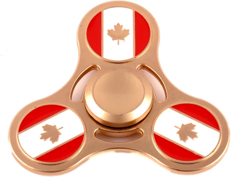 kidzfan Canada Flag Fidget Spinner Metal Toy With Case | Heavy Duty | Gold | Low Friction | Long Spinning Time(Gold)