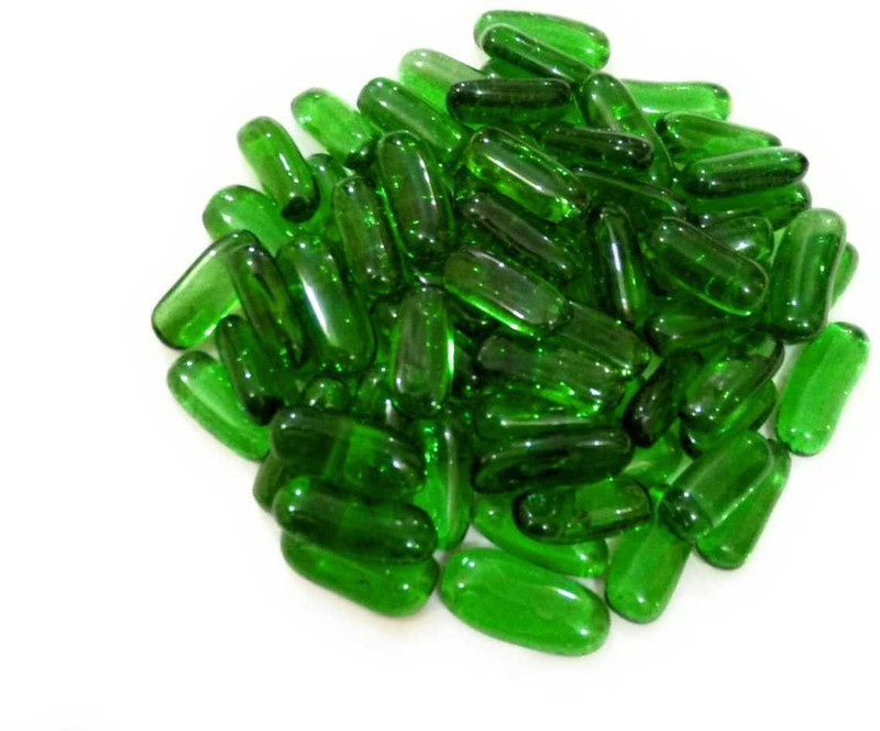 stone pebbles Z1264 Regular Square Fire Glass Pebbles(Green 500 g)