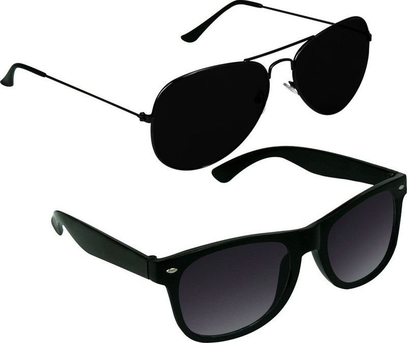 SR Collection Wayfarer, Aviator Sunglasses(Black, Black)