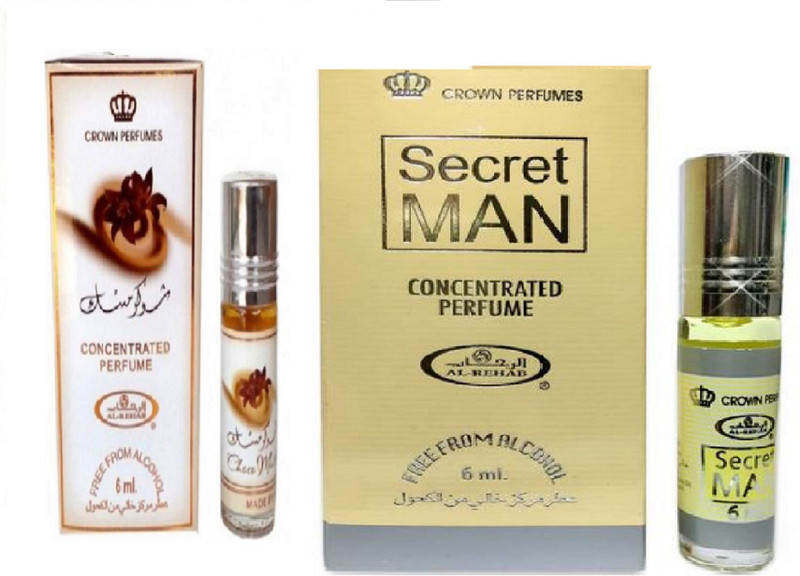 Al-Rehab Secret Man & Choco Musk pack of 2 Floral Attar(Woody)