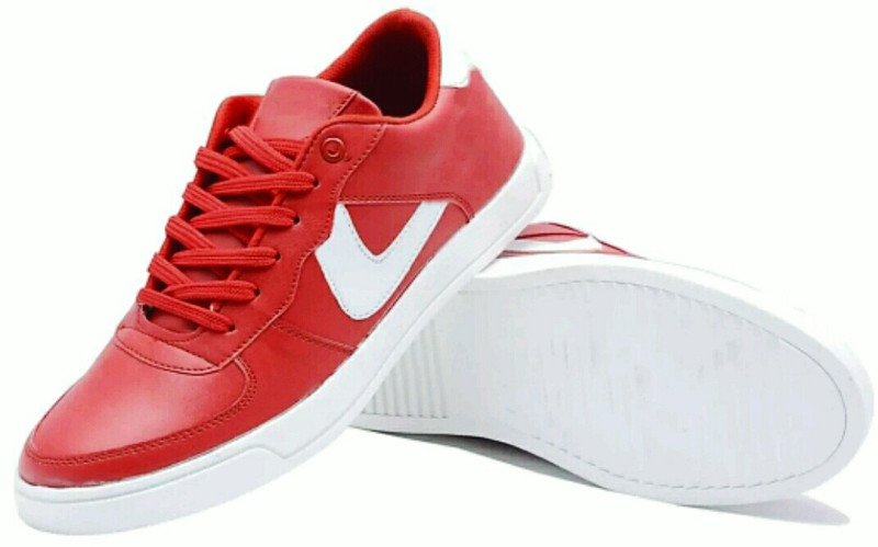 unique feet Sneakers For Men(Red, White)