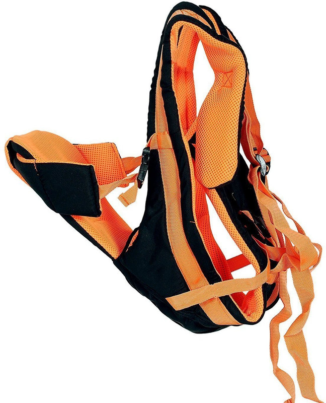 Continental Soft Adjustable 4-In-1 Baby Carrier With Comfortable Head Support & Buckle Straps With Waist Belt ( Black & Orange ) Baby Carrier(Orange, Front Carry facing in)