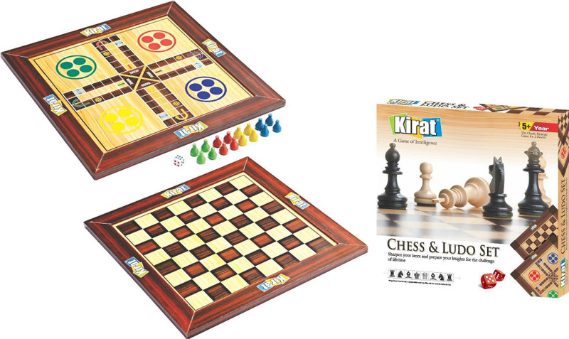 kirat Wooden Chess & Ludo Box Packing By Krasa Board Game