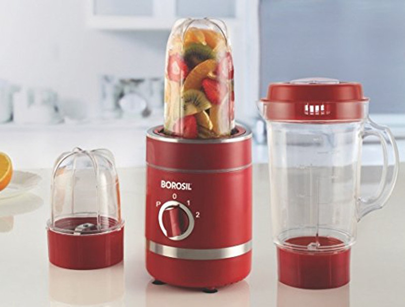 Borosil no NUTRIFRESH Smoothie Maker RED (W) 400 W Juicer Mixer Grinder(Red, 3 Jars)