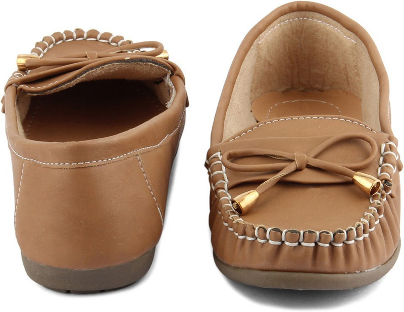 Tashi Trendy Brown Loafers Mocassin For Women(Tan) Tashi Trendy Brown Loafers Mocassin For Women(Tan)