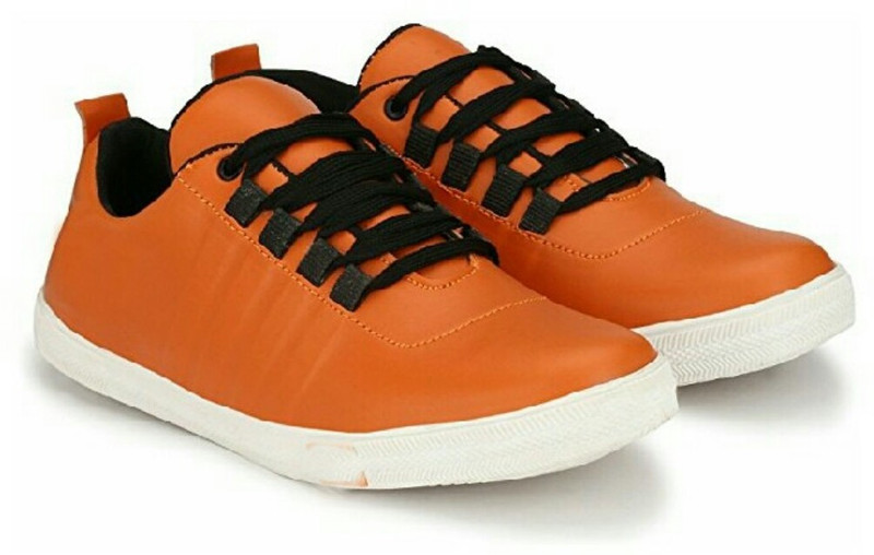 well feet sneaker for mens and boys Casuals For Men(Orange)