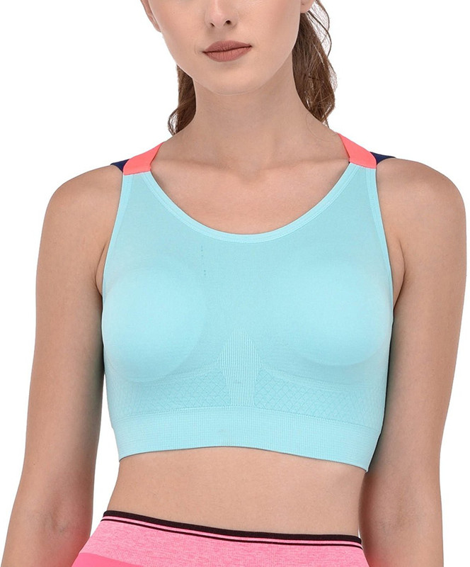 secret bliss byUnique Collections Racerbra Women Sports Lightly Padded Bra(Light Blue)