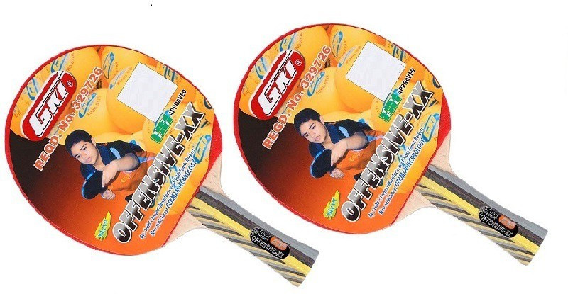 GKI 'Offensive XX' (Pack of 2) (Color On Availability)- Multicolor Table Tennis Racquet(Pack of: 2, 20 g)