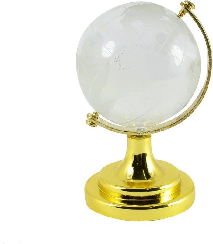 himanshu trading company Feng shui Vastu Crystal Globe Small size For Remove Wrong Vibes Decorative Showpiece Decorative Showpiece  -  5 cm(Glass, Multicolor)