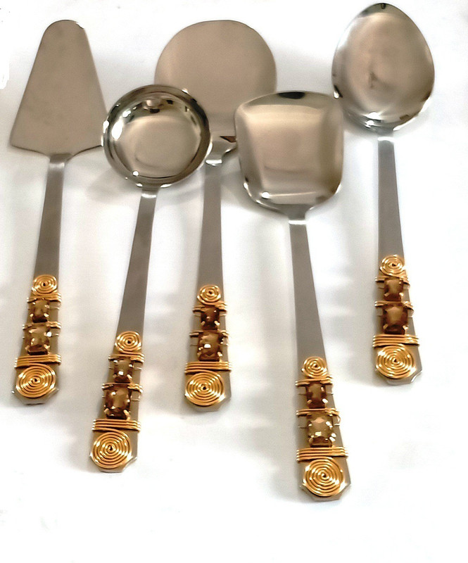 jewelkraft designs TOPAZ Stainless Steel Serving Spoon Set(Pack of 6)