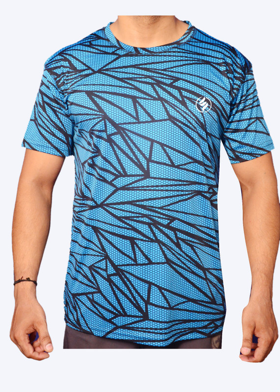 sh saha enterprises Printed Men Round Neck Light Blue T-Shirt