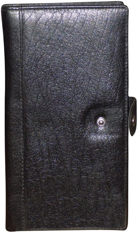 Kan Premium Quality Leather Travel Document Holder/Cheque Book pouch For Men and Women(Black)