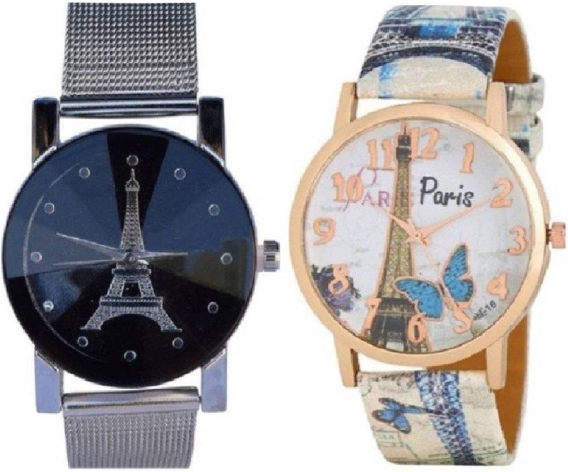 Pramukhraj Enterprise Paris COMBO of Two Effil Tower New Latest Brand NDFHJGF2445 For Women,Girls & Ladies Watch - For Girls Analog Watch  - For Girls