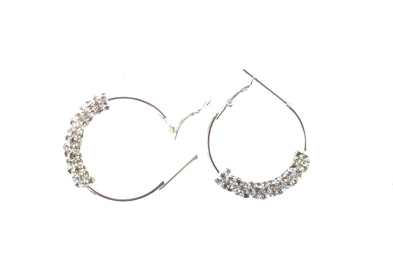saugaat BIG CIRCLE MINI CRYSTAL FASHIONABLE DESIGNER Metal Hoop Earring