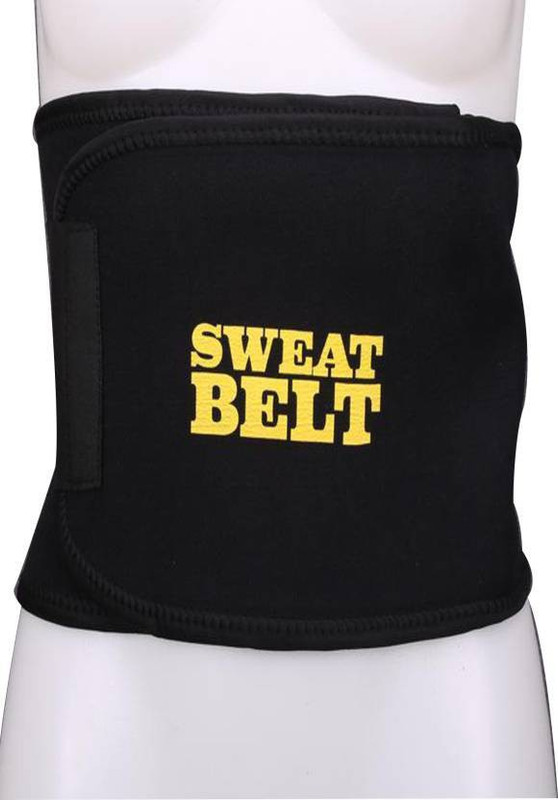 raienterprises Sweet Sweat with Waist Trimming Belt Men & Women Slimming Belt(Black)