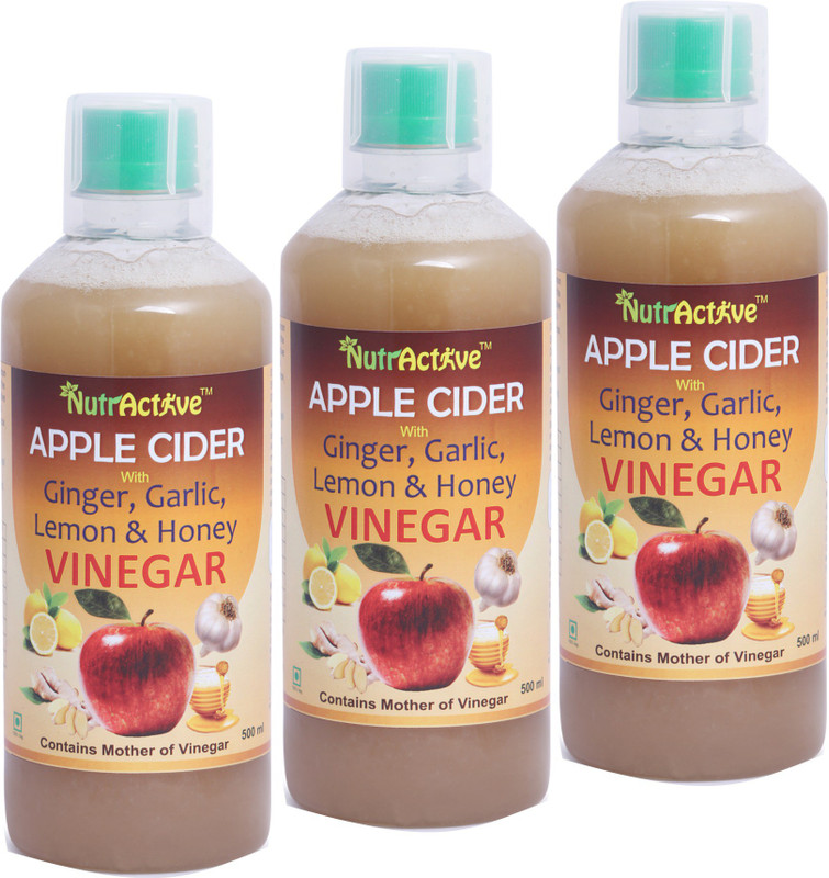 nutractive Ginger,Garlic,Lemon & Honey Apple Cider Vinegar(3x500 ml, vinegar, Ginger,Garlic,Lemon & Honey Flavored)