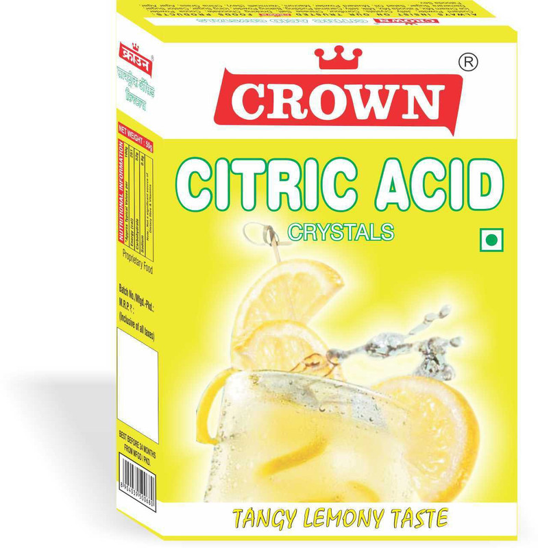 crown foods CITRIC ACID 250 G (50 G X PACK OF 5) Citric Crystals(250 g)