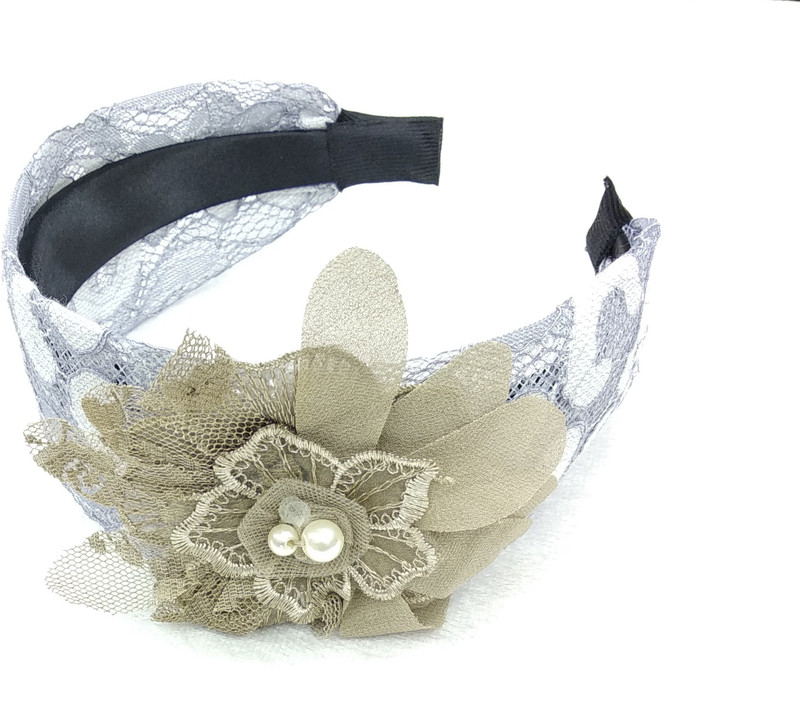 fairytale Premium Filigree PatternÂ With Flower Thick Headband For Girls And Woman's. Thickness 6 cm Head Band(Brown, Blue, White)