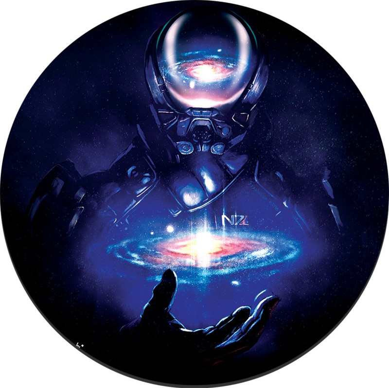 CRAZYINK MPADROUND-Mass Galaxy Effects Mousepad(Multicolor)