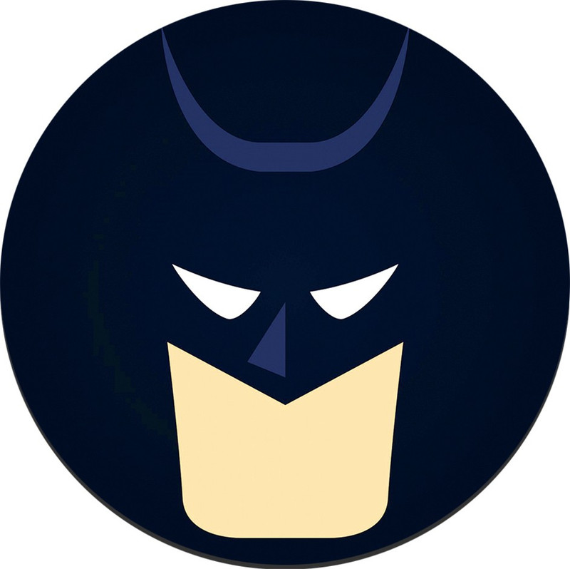 CRAZYINK MPADROUND-Bat Minimalism Mousepad(Multicolor)