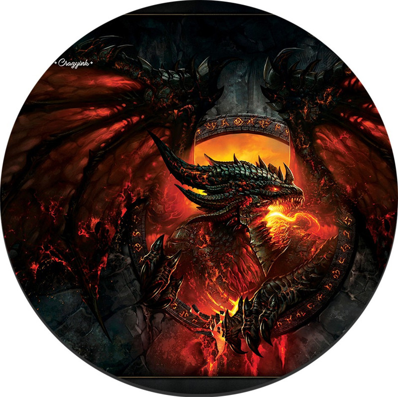 CRAZYINK MPADROUND-Big Dragon Mousepad(Multicolor)