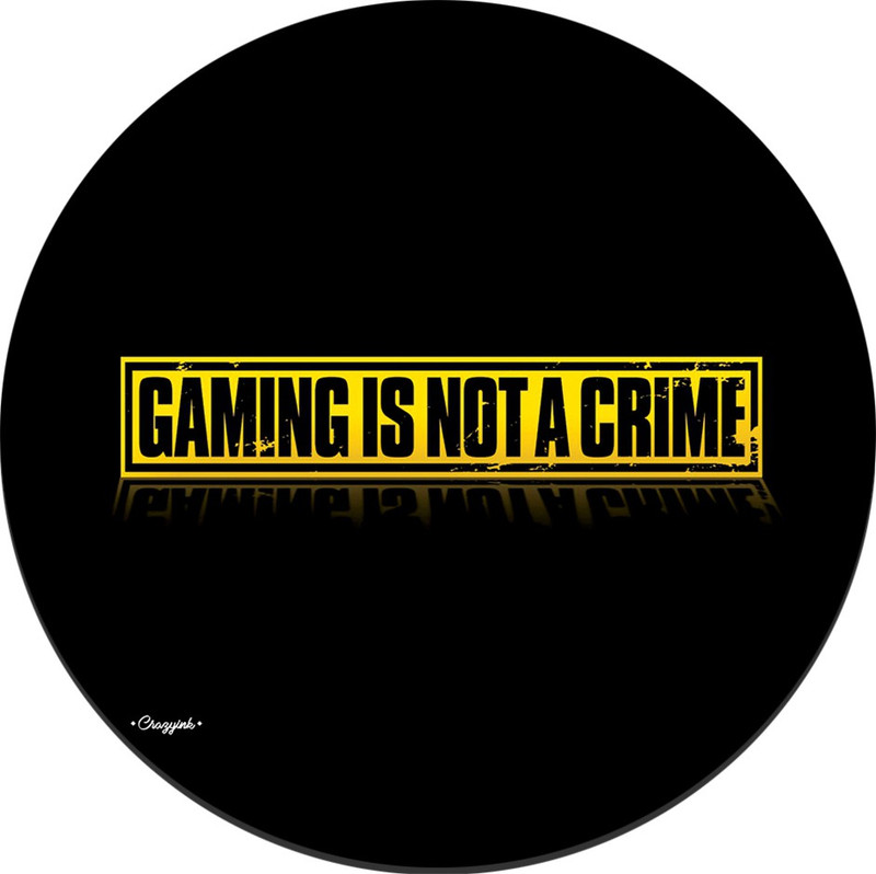 CRAZYINK MPADROUND-Gaming is NOt Crime Mousepad(Multicolor)