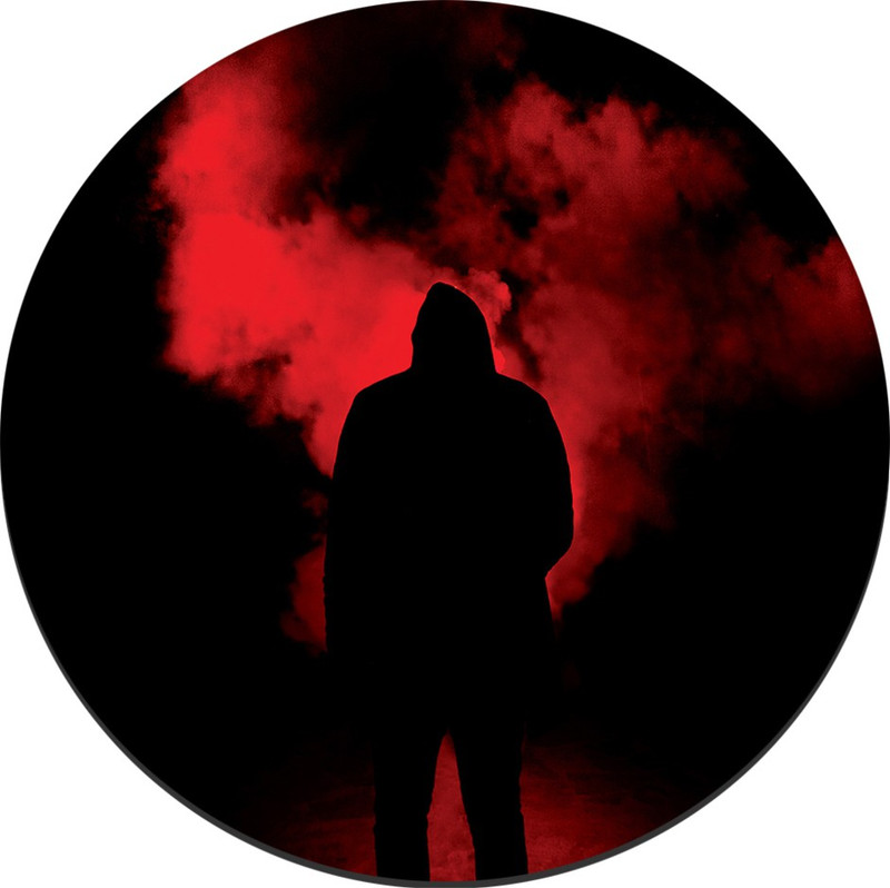 CRAZYINK MPADROUND-Dark Man Red Smoke Mousepad(Multicolor)