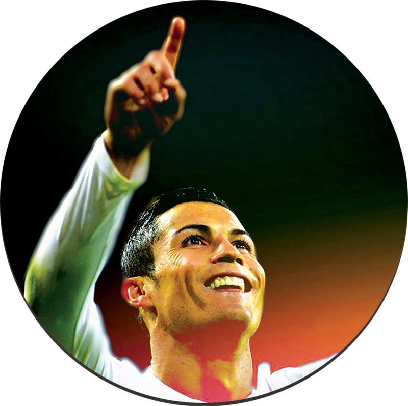 CRAZYINK MPADROUND-Famous Soccer Player Mousepad(Multicolor)