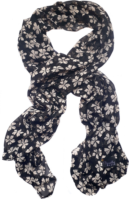vanilla scarf Printed Poly Georgette Women Scarf, Stole, Fancy Scarf