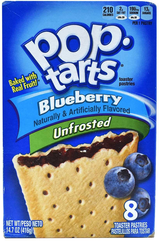 Pop Tarts Toaster Pastries, Blueberry Unfrosted, 8 pack - 416g(416 g, Box)