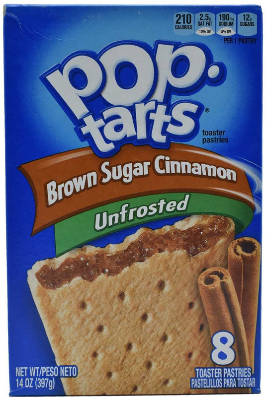 Pop Tarts Toaster Pastries, Brown Sugar Cinnamon Unfrosted, 8 pack - 397g(397 g, Box)