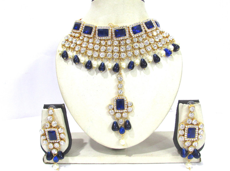 shree mauli creation Alloy Jewel Set(Blue)