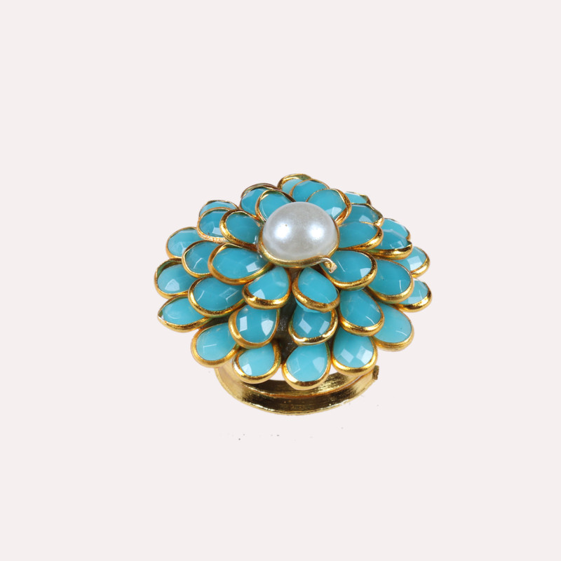 nari shringar Brass Crystal Brass Plated Ring
