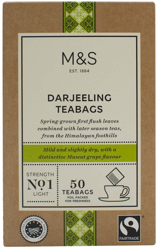 Mark & Spencer Darjeeling Teabags, Strength No.1 - 50 Teabags - 125g Grape Tea Bags Box(125 g)
