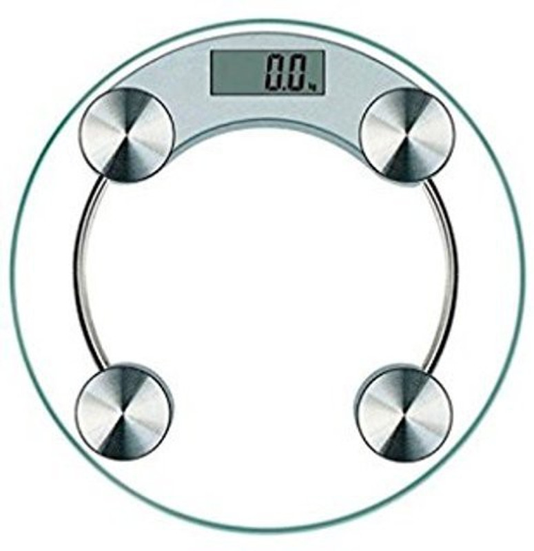 GADGET TREE Personal Weight Machine 8mm Round Glass Weighing Scale (Transparent) Weighing Scale (White) Weighing Scale(TRANSPARENT)