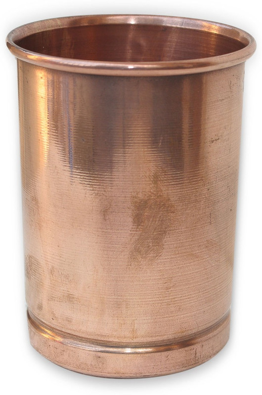 Prisha India Craft glass_014 Glass Water/Juice Glass(350 ml, Copper, Gold)