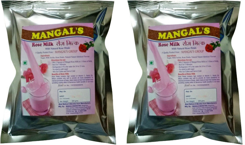 mangals ROSE MILK WITH ROSE PETALS PACK OF 2 (200GMS EACH)(2 x 200 g)