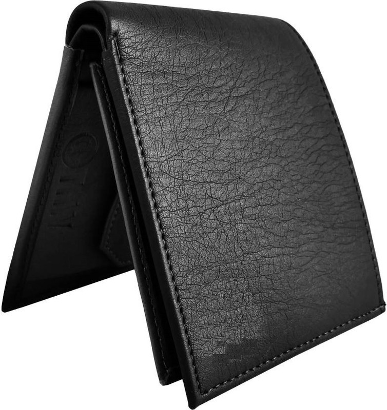 insta service Boys Black Artificial Leather Wallet(10 Card Slots)