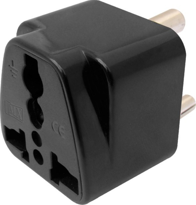 MX UNIVERSAL CONVERSION PLUG 3 PIN (5 AMPS) FOR INDIA & SOUTH AFRICA Worldwide Adaptor(Black)