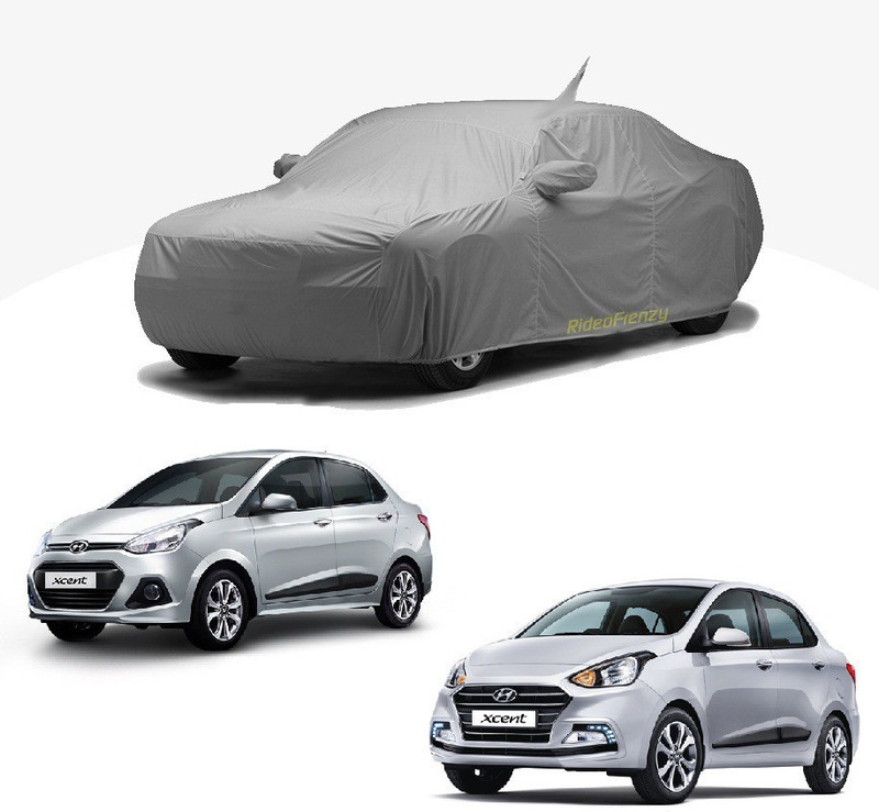 rideofrenzy Car Cover For Hyundai Xcent (With Mirror Pockets)(Grey, For 2010, 2011, 2012, 2016, 2015, 2014, 2013, 2017, 2018 Models)