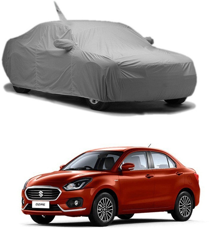 rideofrenzy Car Cover For Maruti Suzuki Swift Dzire (With Mirror Pockets)(Grey, For 2017, 2018 Models)