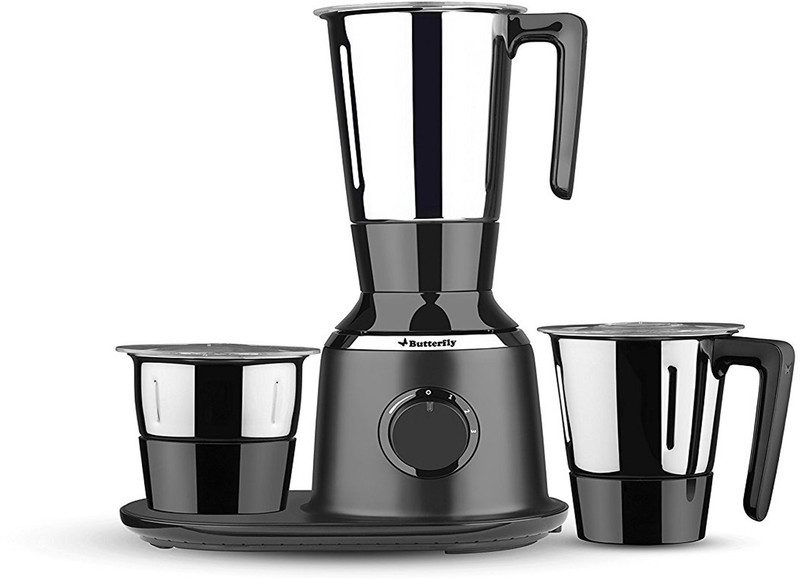 Butterfly Present Spectra with 3 Jars 750 W Black color Unbreakable polycarbonate outer shell and SS inner shell jars 750 W Juicer Mixer Grinder(Black, 3 Jars)