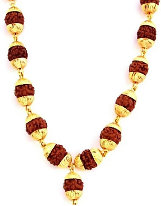 urbanela The Jewelbox 22k Gold Plated Rudraksh Beads Bracelet + Rudraksh Mala 28 Combo For Men Alloy Necklace Set