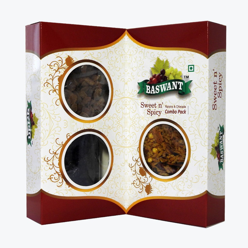 Baswant Sweet N Spicy Combo of Raisins & Nashik Chivda - 750 grams Raisins(750 g)